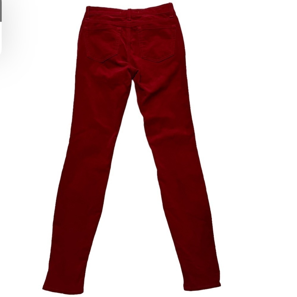 JBrand ZOEY Bright Red Velvety Corduroy Jeans “Great Red” Wash Zippered Pockets - Picture 3 of 14